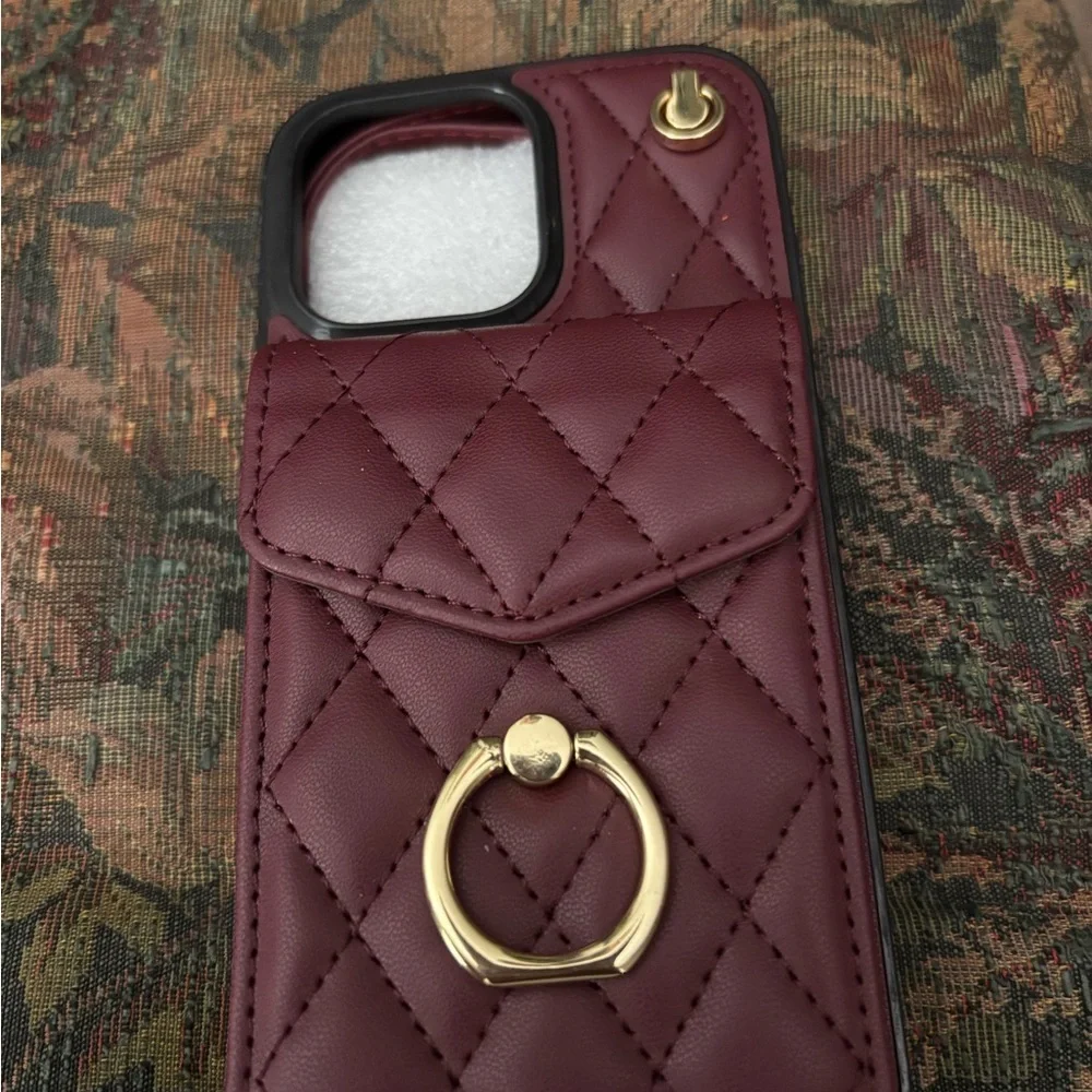 iPhone 16 Pro Max Quilted Wallet Case w/ Crossbody Strap